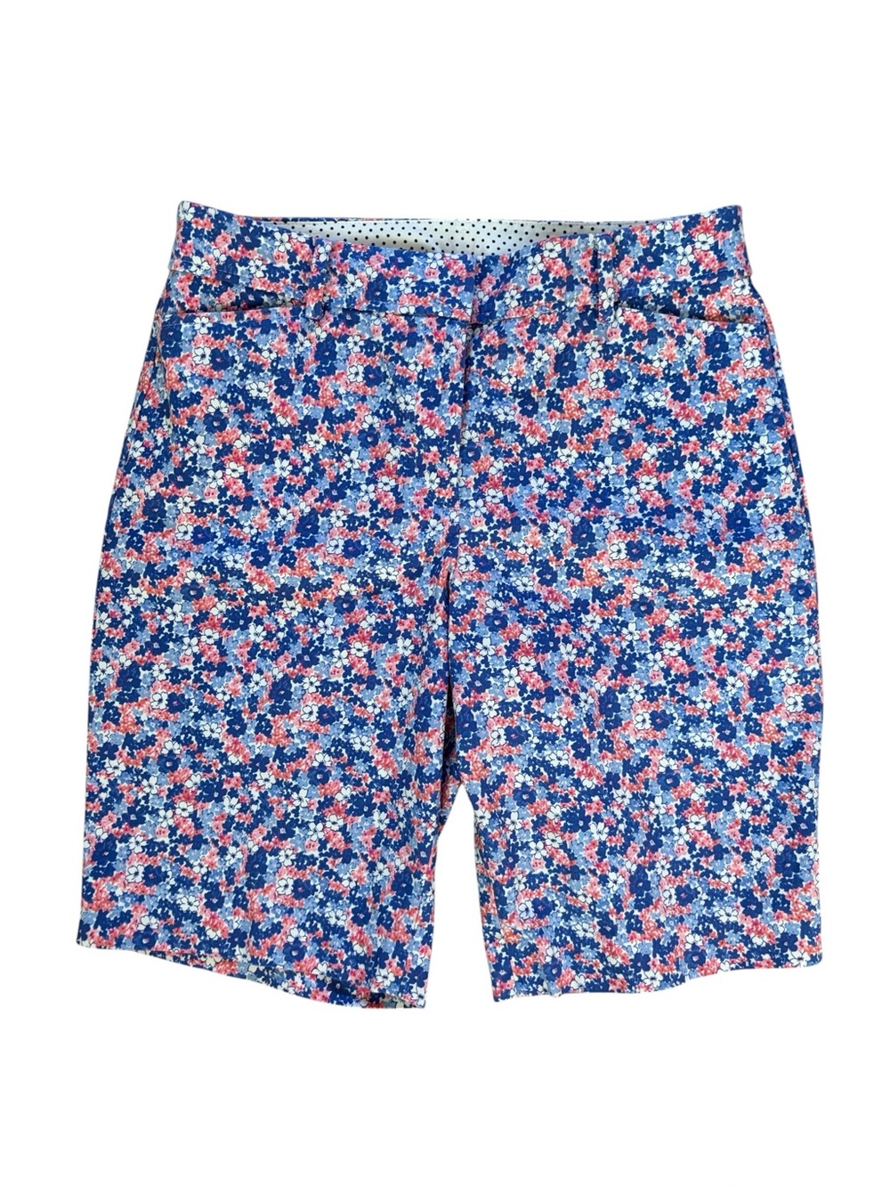 Talbots Perfect Short Bermuda Blue Pink Floral Size 6